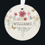 Adorno Floral de apellido personalizado<br><div class="desc">Ornamento floral de apellido personalizado</div>