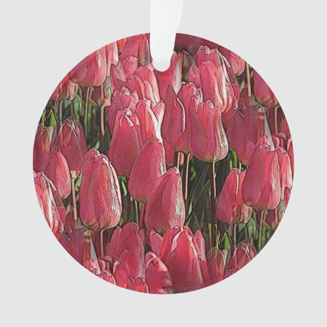 Adorno Floral de tulipanes rosados (Anverso)