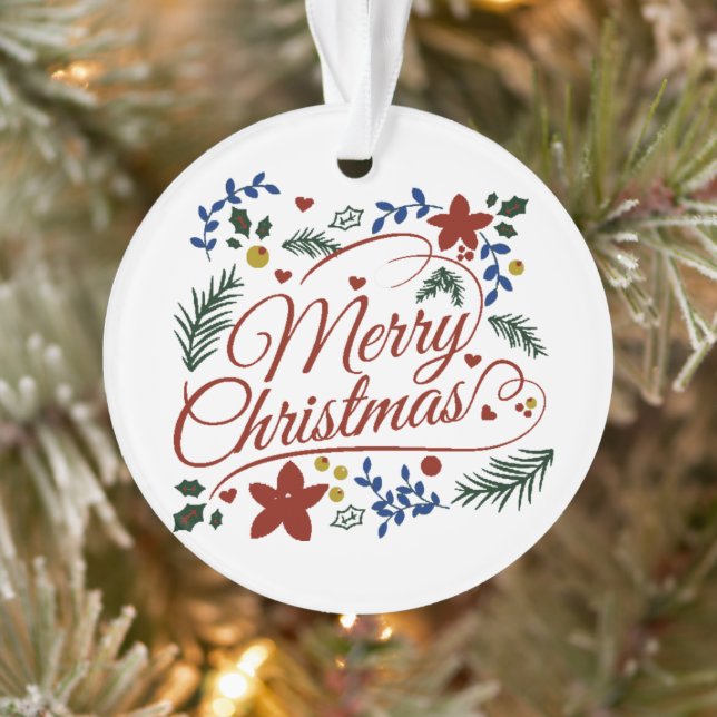 Adorno Floral Feliz Navidad (Árbol)