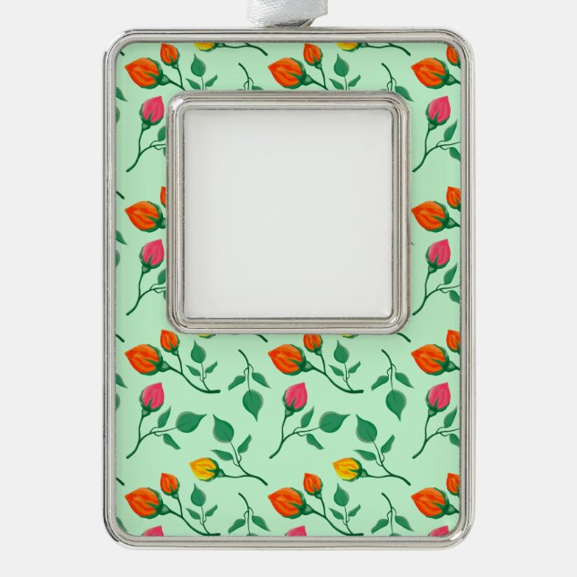 Adorno Floral pattern with colored rose flowers  (Anverso)