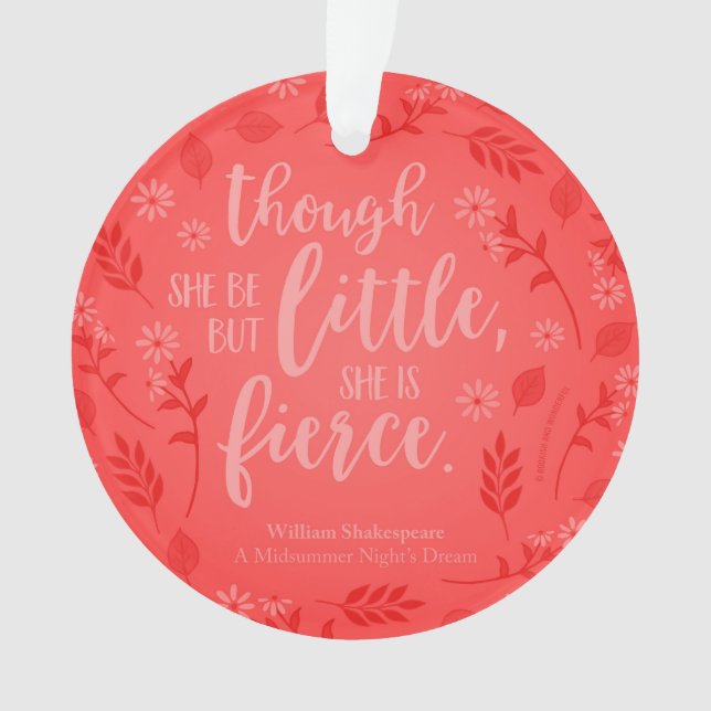 Adorno Floral Roja Pequeña Pero Fierce William Shakespear (Anverso)