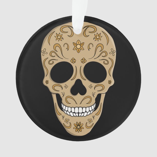 Adorno Floral Sugar Skull Dia de los Muertos (Anverso)