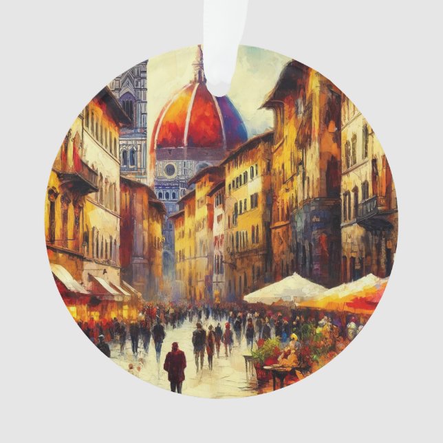 Adorno Florencia, Calle Italia con pintura Duomo (Anverso)