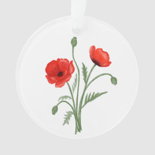 Adorno Flores de amapola roja