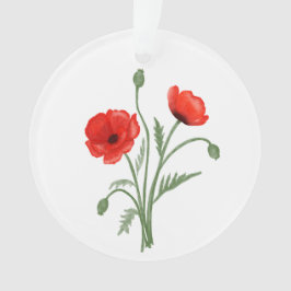 Adorno Flores de amapola rojas