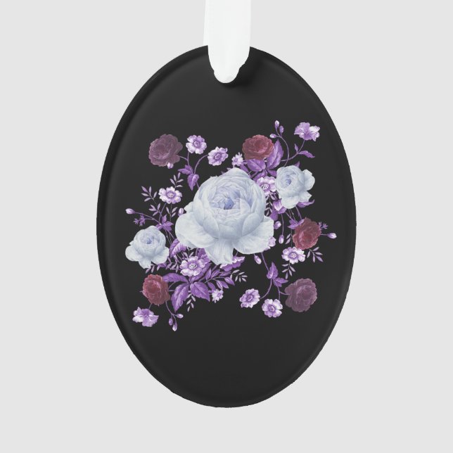 ADORNO FLORES DE LILA, FONDO NEGRO (Reverso)