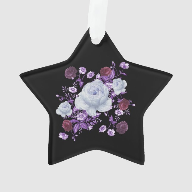 ADORNO FLORES DE LILA, FONDO NEGRO (Reverso)