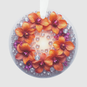 Adorno Flores de orquídea incrustadas en cristales