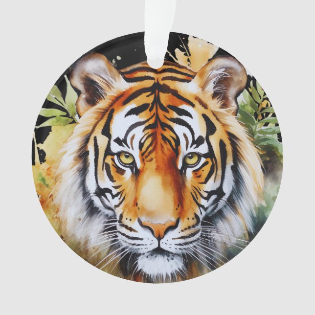 Adorno Flores del Pastel de Tigre Safari acuarela Savanna (Anverso)