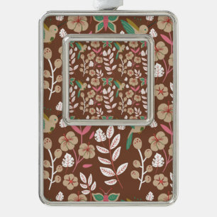 Adorno Flores, hojas, mariposa sin costura floral