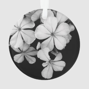 Adorno Flores negras y blancas en primer plano