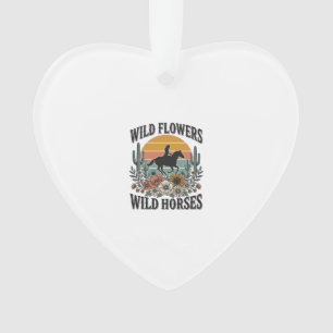 Adorno Flores Silvestres Caballos Salvajes Camisa Floral
