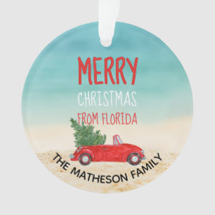 Adorno Florida Holiday Tropical Beach Feliz Navidad