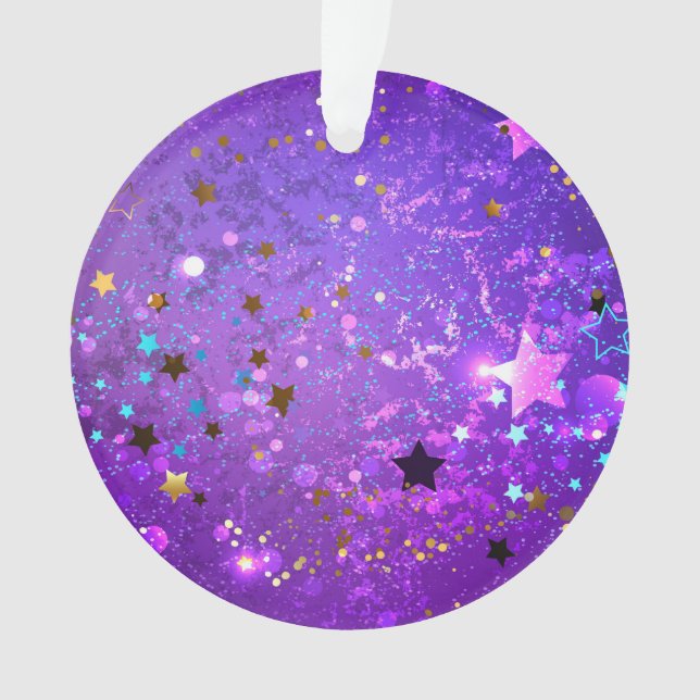 Adorno Fondo de Relieve metalizado púrpura con estrellas (Anverso)
