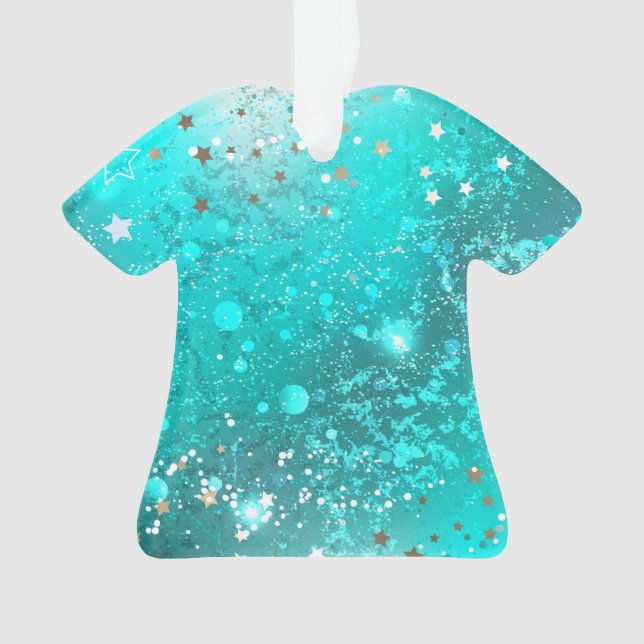 Adorno Fondo de Relieve metalizado turquesa de mimbre (Anverso)