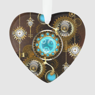 Adorno Fondo oxidado steampunk con lentes turquesas
