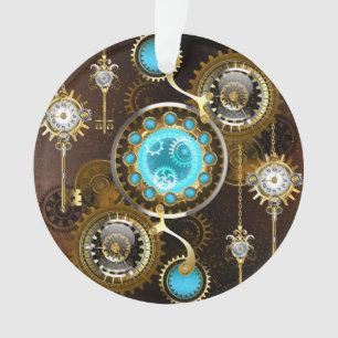 Adorno Fondo oxidado steampunk con lentes turquesas
