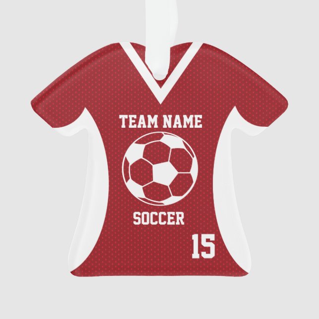 Adorno Football Sports Jersey Red con foto (Anverso)