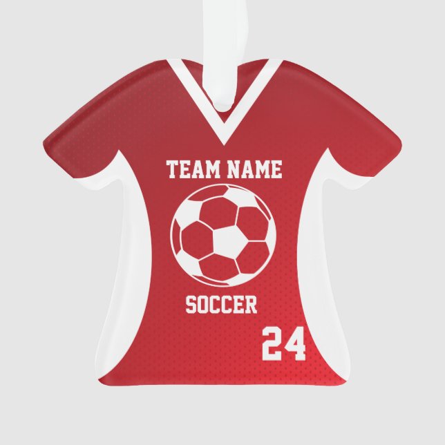 Adorno Football Sports Jersey Red con foto (Anverso)