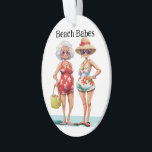 Adorno Forever Friends 2 Beach Babes<br><div class="desc">Los ornamentos no son sólo para Navidades. Mantengo muchos colgando todo el año. Esto es un gran mantenimiento de tu amistad para siempre, y estoy planeando unas cuantas versiones - numerosas. Vea el lado inverso. Estas serán en mi Colecciones de sharonrhea Y en la Categoría Familia y Amigos en mi...</div>