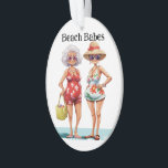 Adorno Forever Friends 2 Beach Babes<br><div class="desc">Los ornamentos no son sólo para Navidades. Mantengo muchos colgando todo el año. Esto es un gran mantenimiento de tu amistad para siempre, y estoy planeando unas cuantas versiones - numerosas. Vea el lado inverso. Estas serán en mi Colecciones de sharonrhea Y en la Categoría Familia y Amigos en mi...</div>