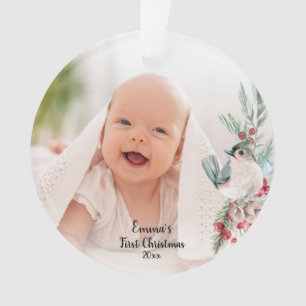 Adorno Foto botánica de invierno rústico de color de agua