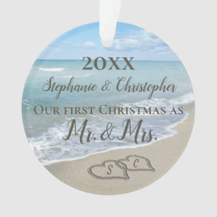 Adorno Foto de Back First Christmas Together Beach