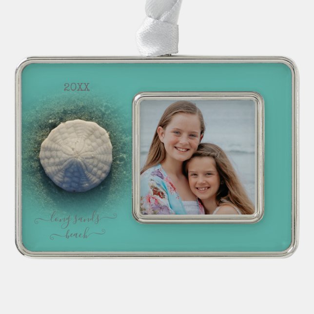 Adorno Foto de Beach Sand Dollar Aqua (Anverso)