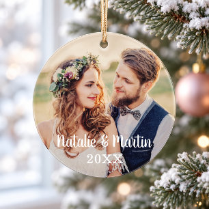 Adorno Foto de boda de novios con guión moderno