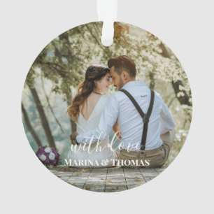 Adorno Foto de boda personalizada con caligrafía moderna