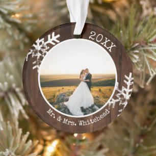 Adorno Foto de boda rústica de Navidad