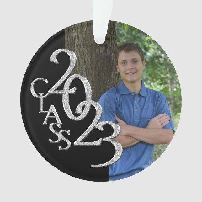 Adorno Foto de clase alta negra y plateada 2023 (Anverso)