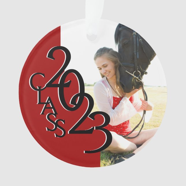 Adorno Foto de clase Personalizado roja 2023 (Anverso)