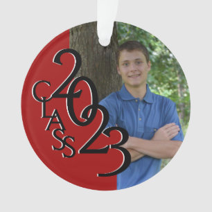 Adorno Foto de clase roja para graduados de 2023