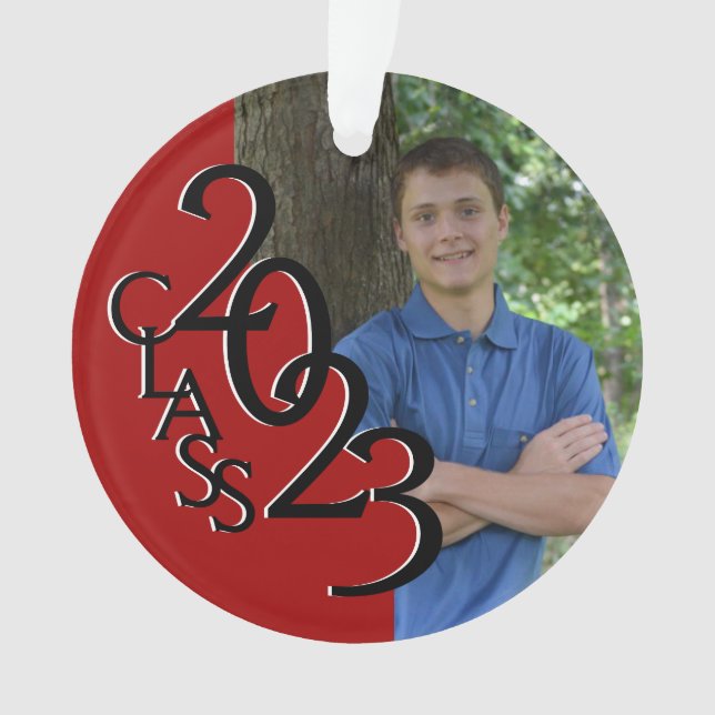 Adorno Foto de clase roja para graduados de 2023 (Anverso)