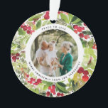 Adorno foto de color rojo y verde festividad botánica mod<br><div class="desc">diseño botánico moderno con fotografía roja y verde</div>