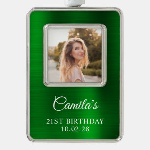 Adorno Foto de cumpleaños 21 con lámina verde falsa