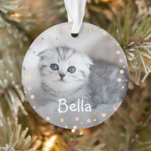 Adorno Foto de feriado del gato Mascota Meowy Navidades