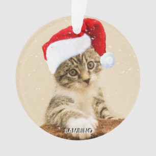 Adorno Foto de gato personalizada de villancico de Navida