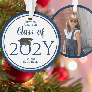 Adorno Foto de graduación de la promoción de 2026 en azul