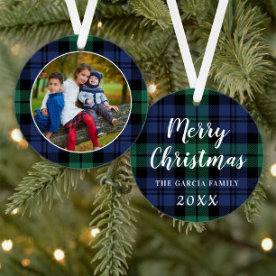 Adorno Foto de la familia de Personalizados de Plaid Tart