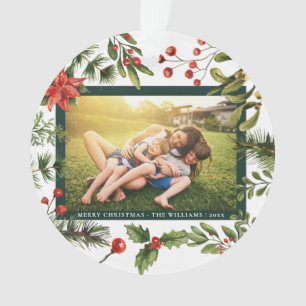 Adorno Foto de la familia Floral Poinsettia Greenery