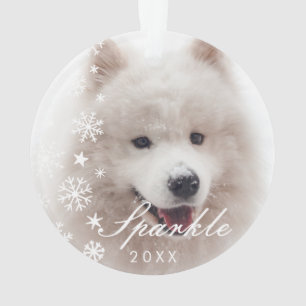 Adorno Foto de mascota moderna personalizada con copos de