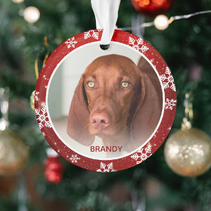 Adorno Foto de mascota personalizada y nombre Navidad fes