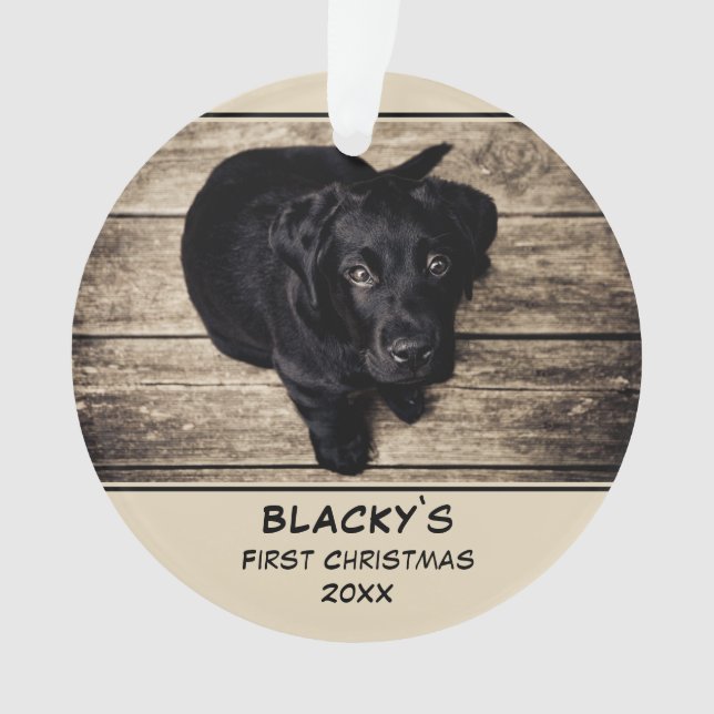 Adorno Foto de Mascota personalizado de la primera Navida (Anverso)