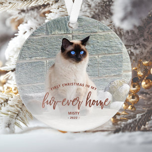 Adorno Foto de mascota primera Navidad hogar para siempre