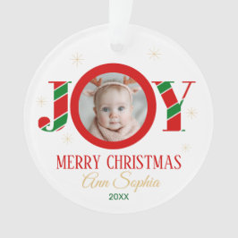 Adorno Foto de Navidad de Alegría Personalizada