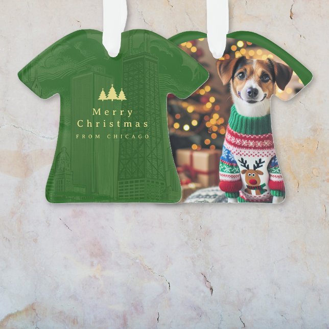 Adorno Foto de Navidades personalizados (Custom Christmas Photo Ornament (front and back))