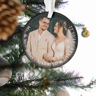Adorno Foto de Newly Wed 'Casados y Cerezos' Navidades pr