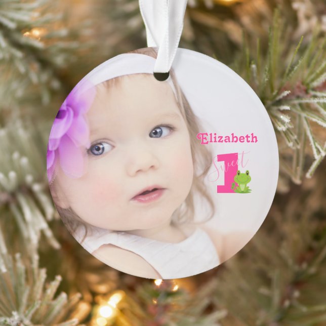 Adorno Foto de niña pequeña de primer año (Árbol)